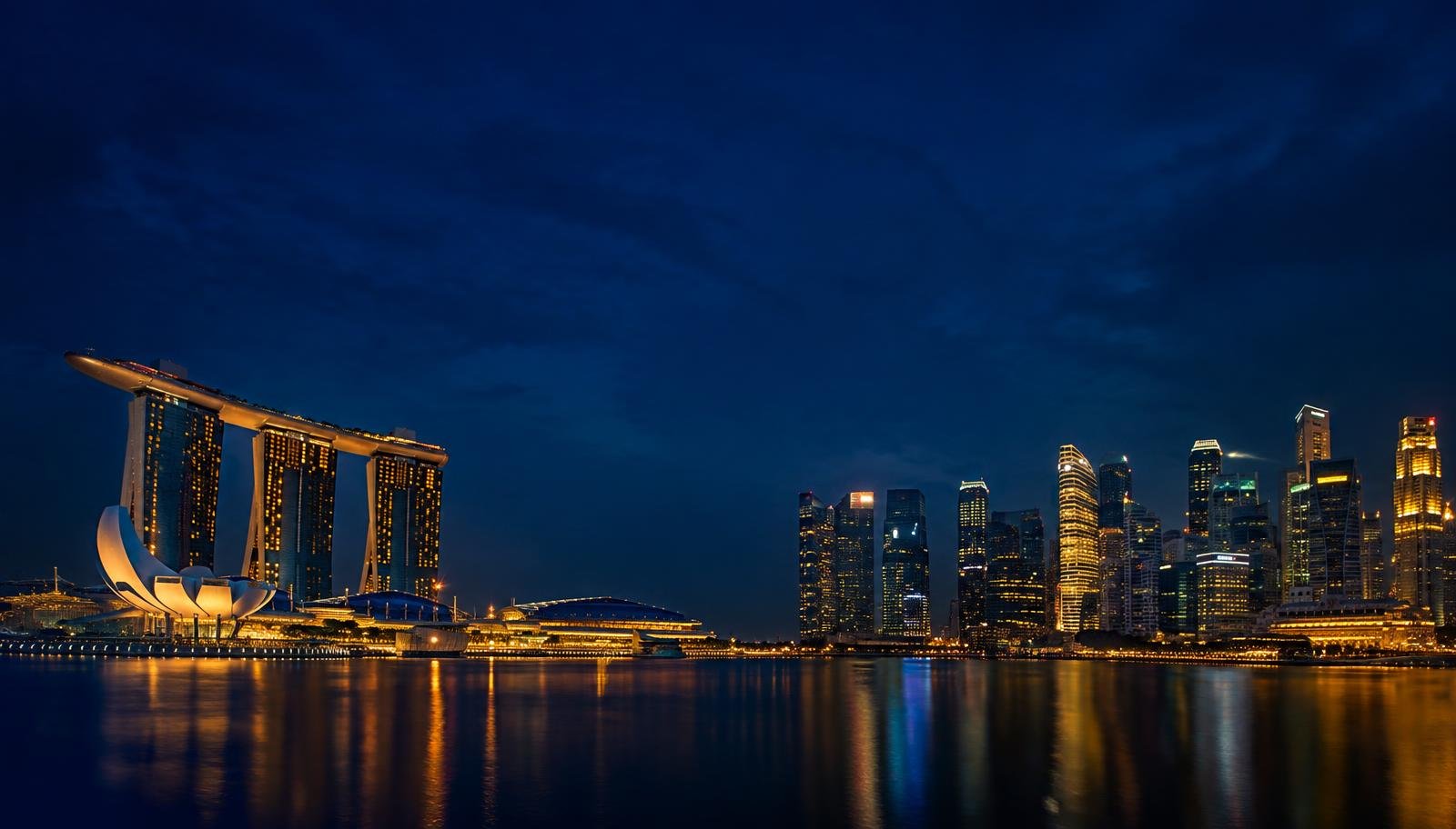 Singapore skyline at dusk